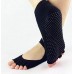 ถุงเท้าโยคะ มีปุ่มกันลื่น แบบเปิดนิ้วเท้า เว้าหลังเท้า Non-Slip Socks 1 คู่ (สีดำ)