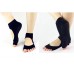 ถุงเท้าโยคะ มีปุ่มกันลื่น แบบเปิดนิ้วเท้า เว้าหลังเท้า Non-Slip Socks 1 คู่ (สีดำ)